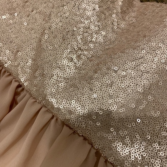 Bari Jay 1705 Champagne Bridesmaid Dress Sequin - Picture 6 of 7